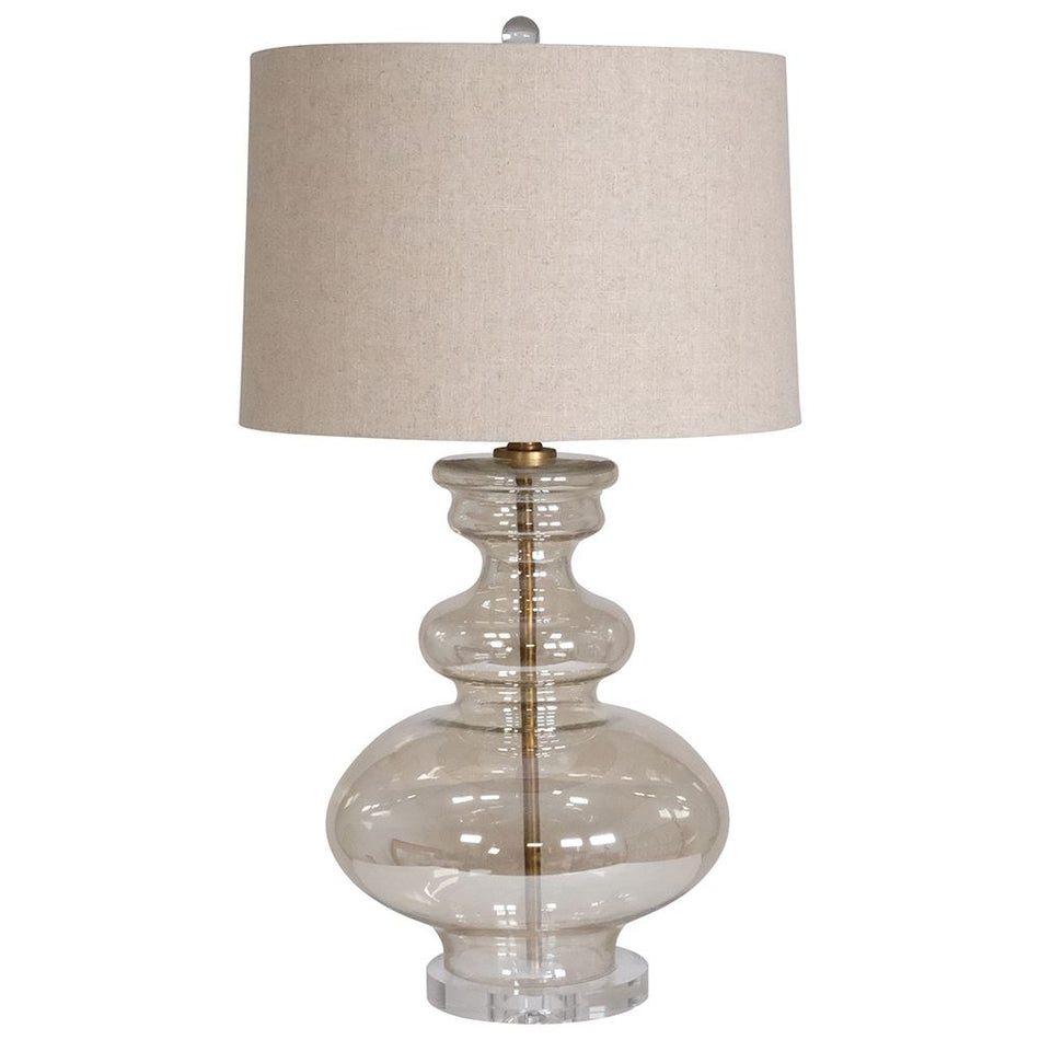 Amber Glass Bulbous Table Lamp 41x43x79cm