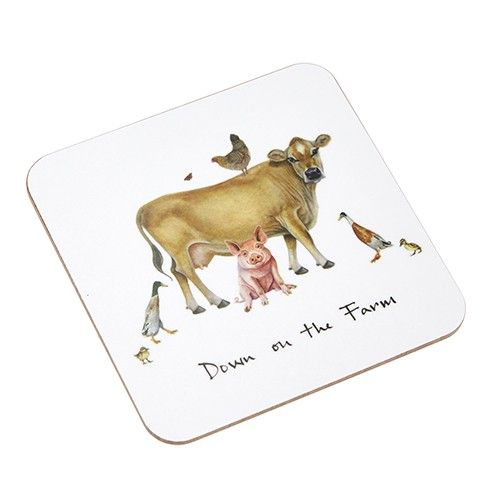 Melamine Coaster Down On The Farm