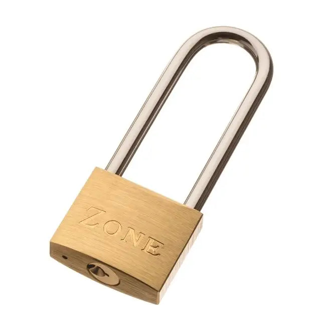 Zone Brass Padlock - Various Sizes - Long Shackle 40mm