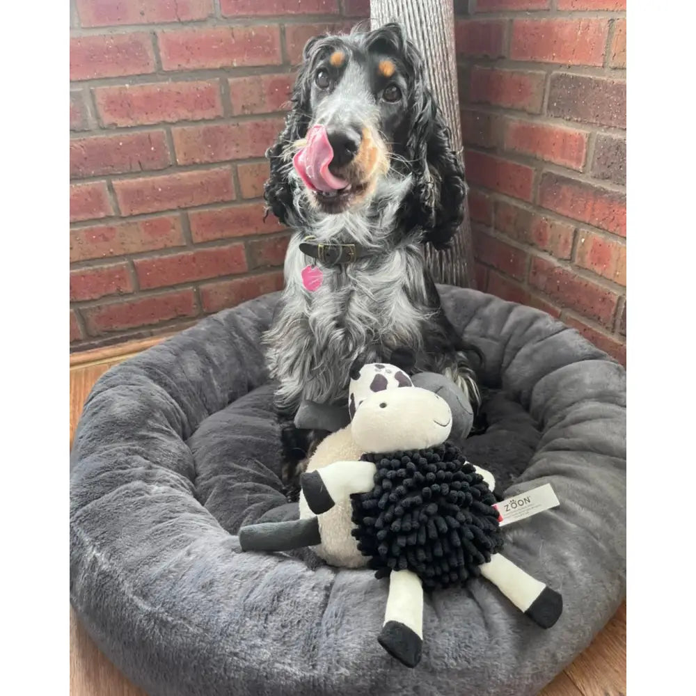 Zoon Calming Faux Dog Bed - Grey - Large / X Large Pet Bed -