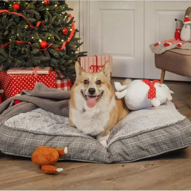 Zoon Grey Plaid Gusset Mattress - Large - 70 x 107 x 12 cm -