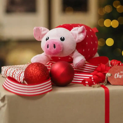 Zoon Plush Pig In Blanket PlayPal Dog Toy - 20cm - Christmas