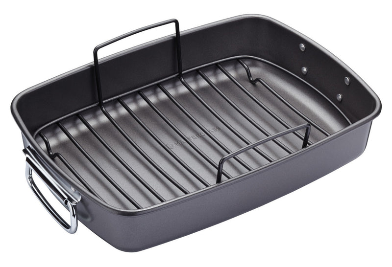 MasterClass Non-Stick Roasting Pan with Rack, 40cm x 28cm