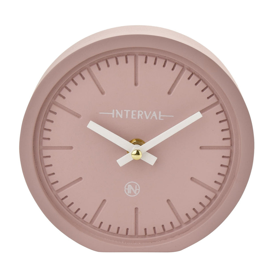 Interval Minimalist Desk Clock 15cm - Pink / Teal