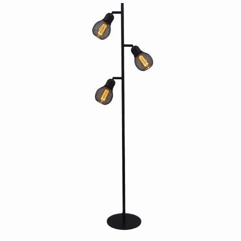 Black Triple Cage Filament Floor Lamp 148cm
