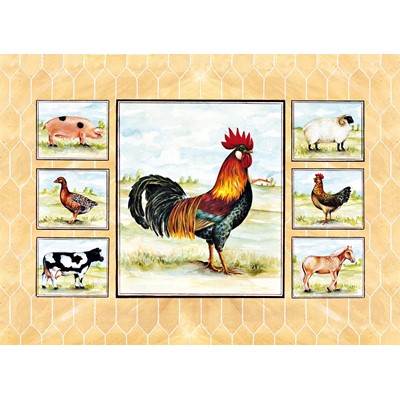 Tuftop Farmhouse 7 Picture Large Glass Worktop Saver 40X50cm