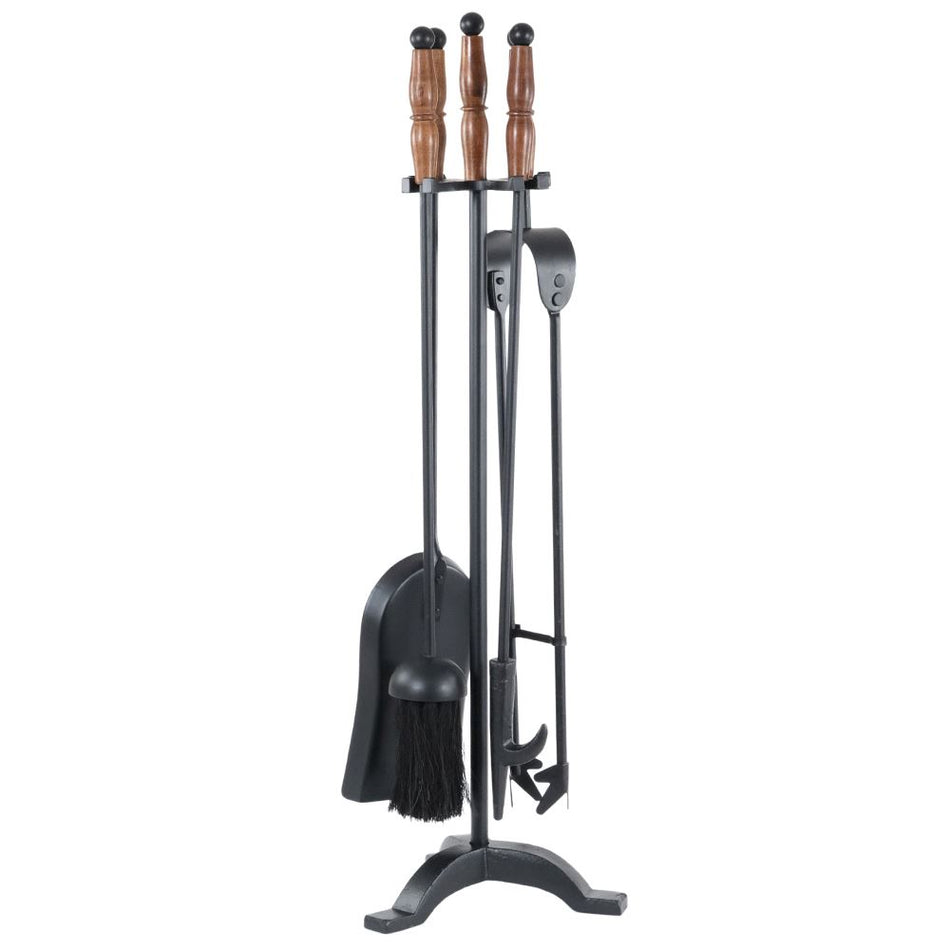 Wooden Handle Black Companion Set 18X18X62cm